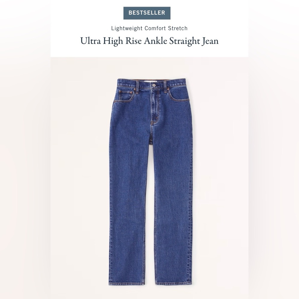 Abercrombie Ultra High Rise Ankle Straight Jean! Size 28